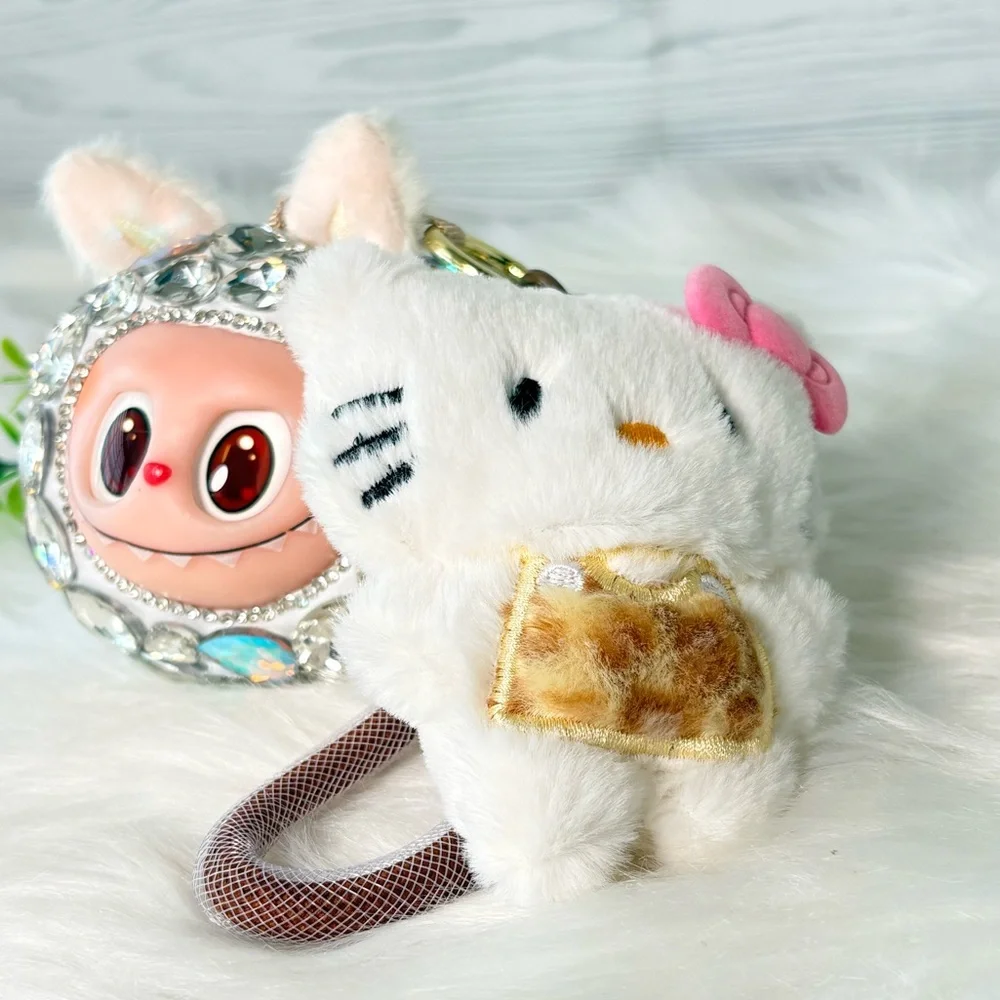 Sparkling Crystal Plush Monster Character Keychain/Bag Charm‎